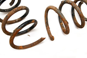 Springs that have failed in service, awaiting analysis
